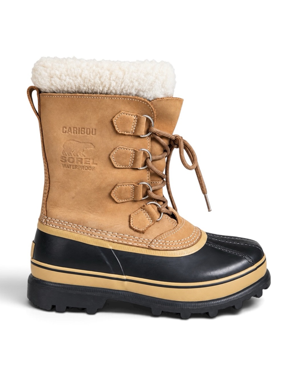 Sorel Caribou Waterproof Winter Snow Boots Tan Black Size 9